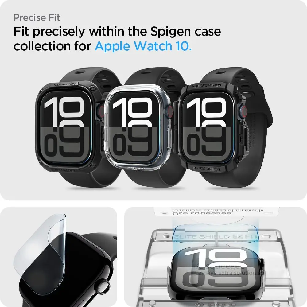 [2 Pack] Apple Watch Screen Protector Series 11 / 10 (46mm) EliteShield EZ Fit - Image 8