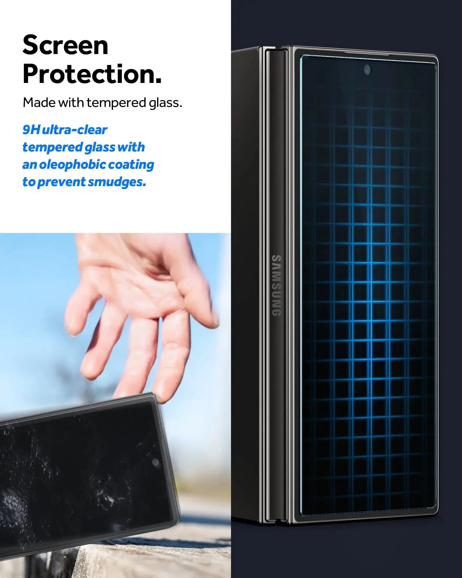 [2 Pack] Caseology Galaxy Z Fold 6 Tempered Glass Snap Fit - Image 6