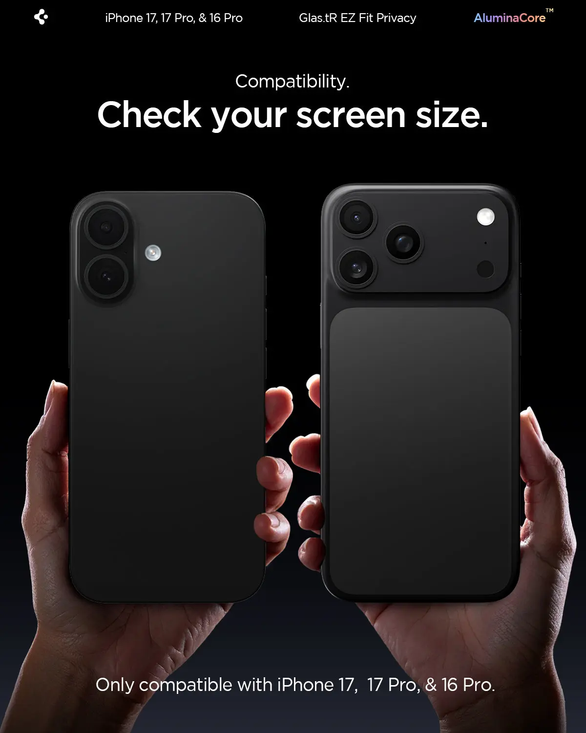 [2 Pack] iPhone 17 Pro / 17 / 16 Pro Privacy Screen Protector EZ Fit - Image 3