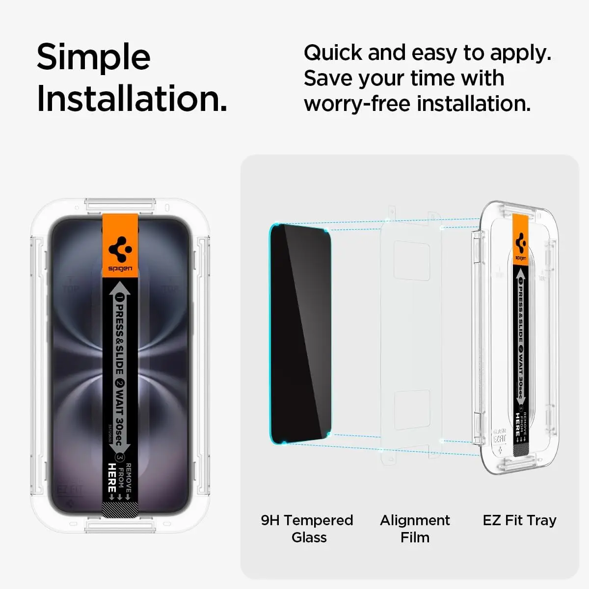[2 Pack] iPhone 16 / iPhone 15 Privacy Tempered Glass EZ Fit - Image 5