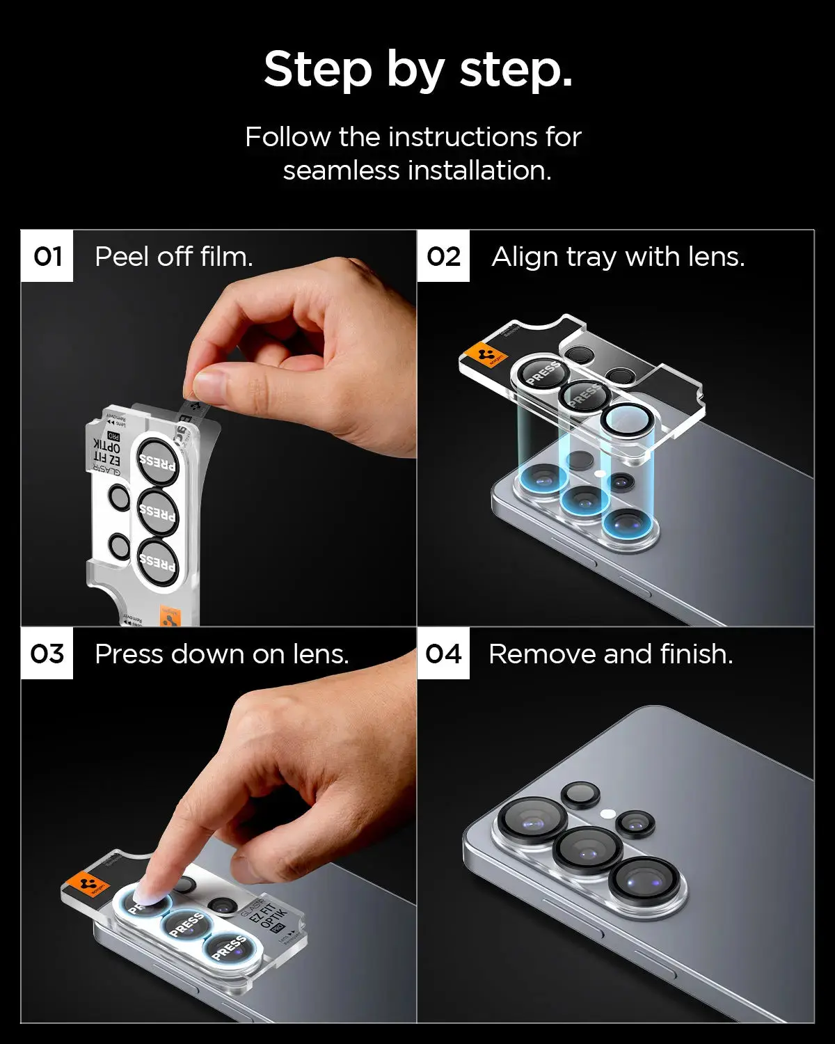 [2 Pack] Samsung S26 Ultra Camera Lens Protector 6.9" EZ Fit Optik Pro HD - Image 5