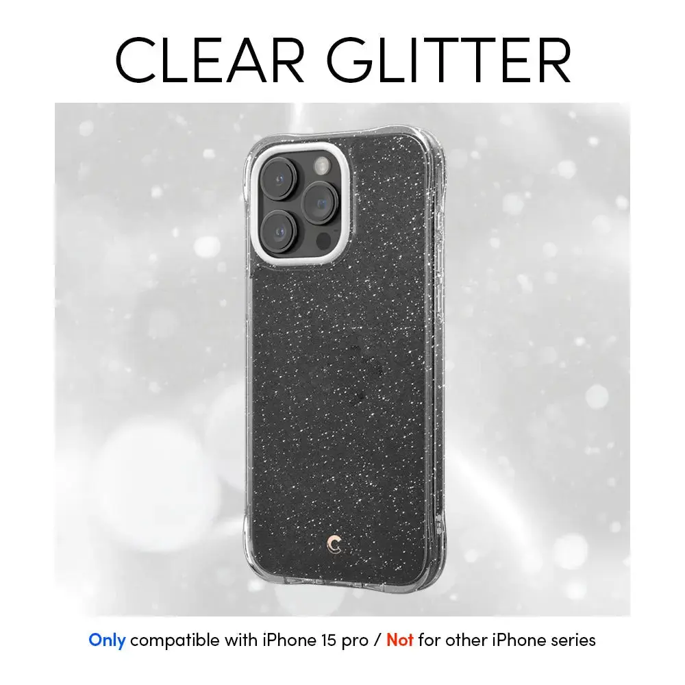 CYRILL iPhone 15 Pro Case Clear Glitter - Image 2