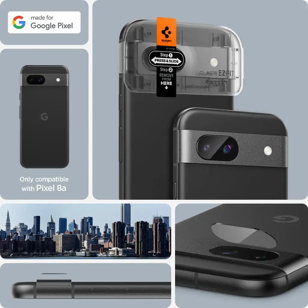 [2 Pack] Google Pixel 8a Camera Lens Protector EZ Fit Optik Pro - Image 2