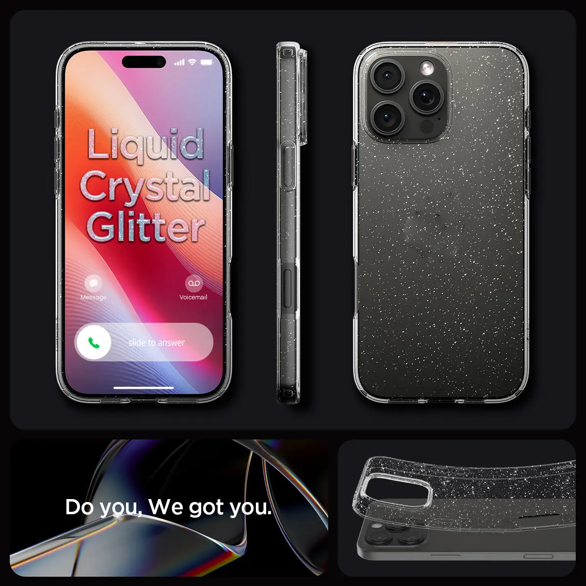iPhone 16 Pro Case Liquid Crystal Glitter - Image 7