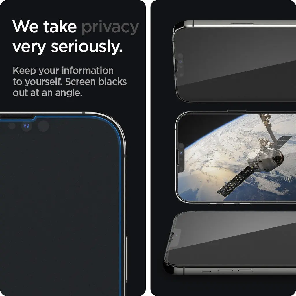 [2 Pack] iPhone 17e (2026) / iPhone 16e / 14 / 13 Pro / 13 Privacy Screen Protector Glas.tR EZ Fit - Image 4