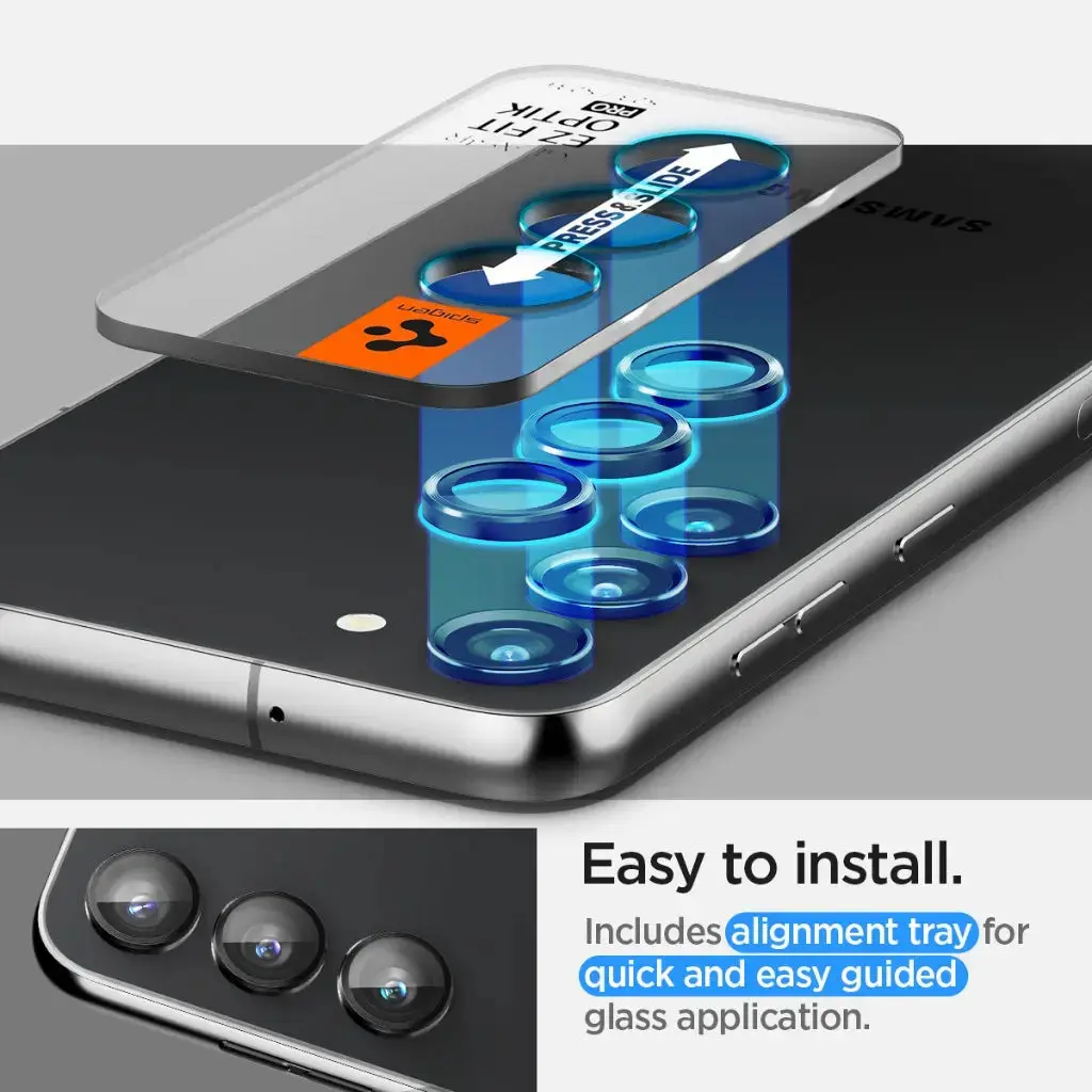 [2 Pack] Galaxy S24 / S23 Plus / S23 Camera Lens Protector EZ Fit Optik Pro - Image 4