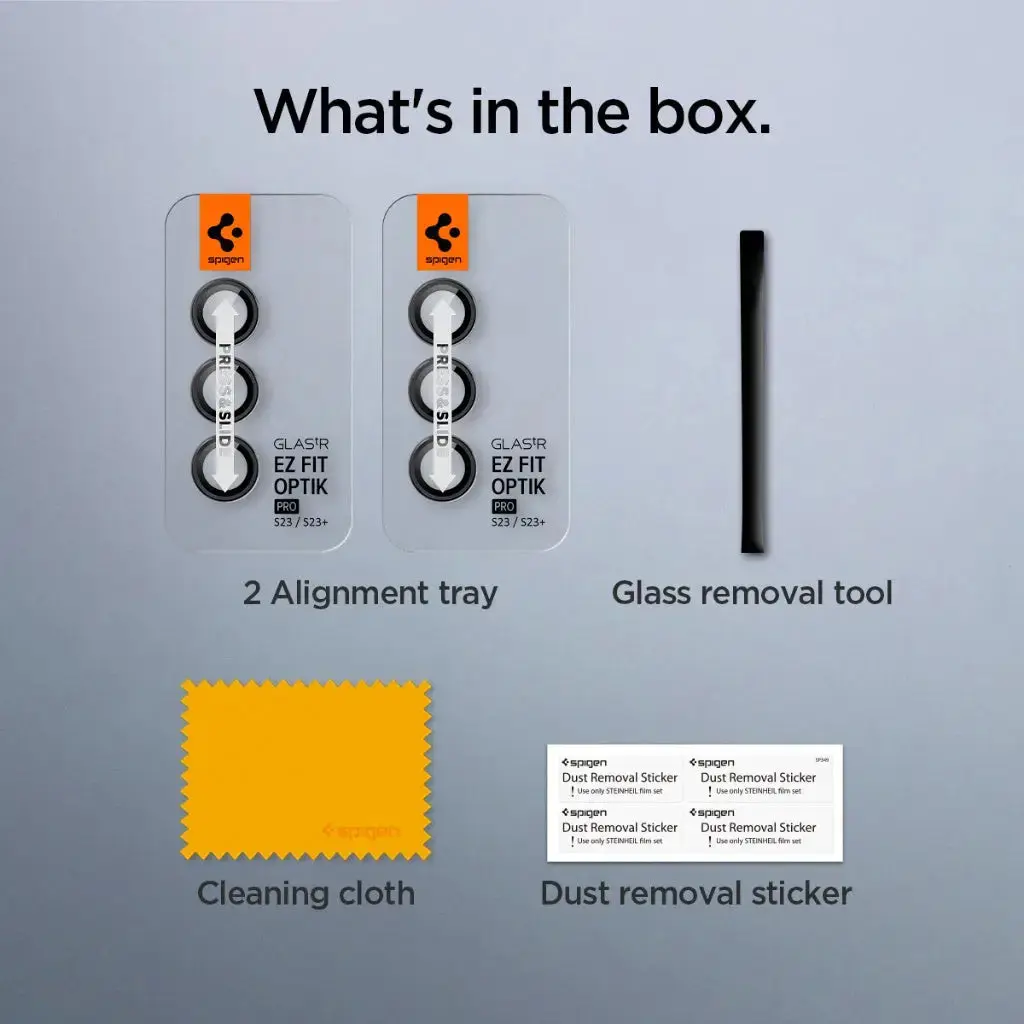 [2 Pack] Galaxy S24 / S23 Plus / S23 Camera Lens Protector EZ Fit Optik Pro - Image 6