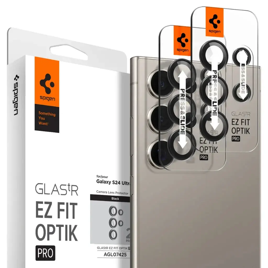 [2 Pack] Galaxy S24 Ultra Camera Lens Protector EZ Fit Optik Pro - Image 3