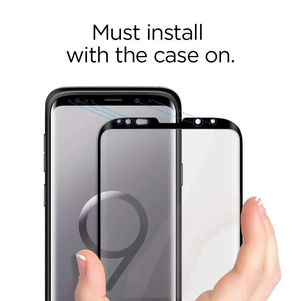 [1 Pack] Galaxy S9 Plus Screen Protector GLAS.tR Curved Black HD - Image 5