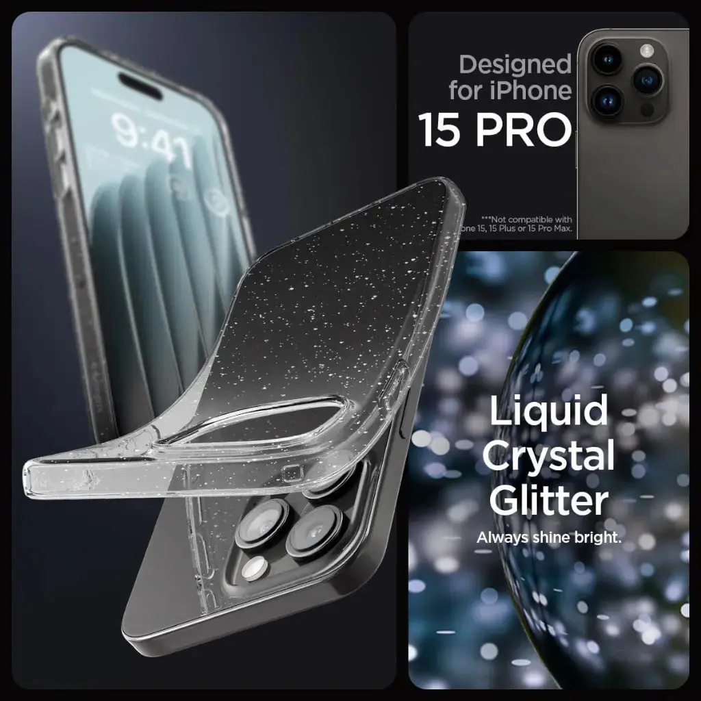 iPhone 15 Pro Case Liquid Crystal Glitter - Image 2