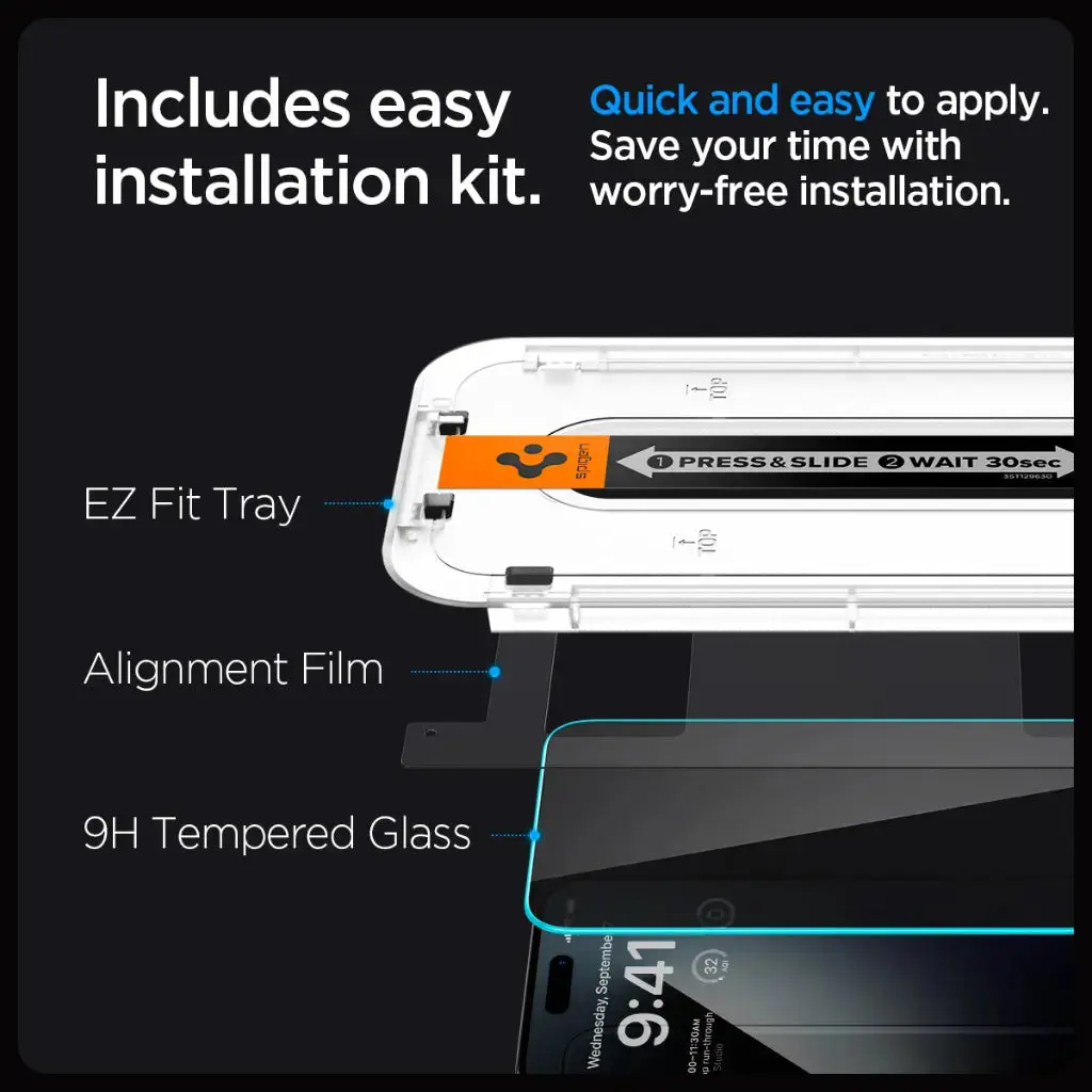 [1 Pack] iPhone 15 Pro Max Privacy Screen Protector Glas.tR EZ Fit - Image 6