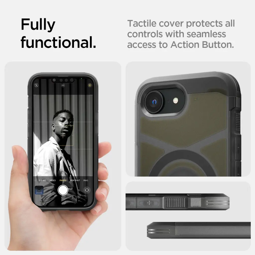 iPhone 17e Case (2026) / iPhone 16e Tough Armor MagFit Frost Black - Image 6
