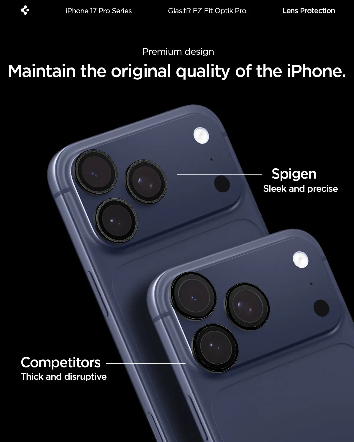 [2 Pack] iPhone 17 Pro Max / 17 Pro / 16 Pro Max / 16 Pro / 15 Pro Max / 15 Pro / 14 Pro Max / 14 Pro Camera Lens Protector EZ Fit Optik Pro - Image 15