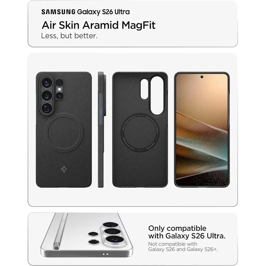 Samsung S26 Ultra Case 6.9" Air Skin Aramid Magfit [25W Fast Wireless Charging] - Image 2