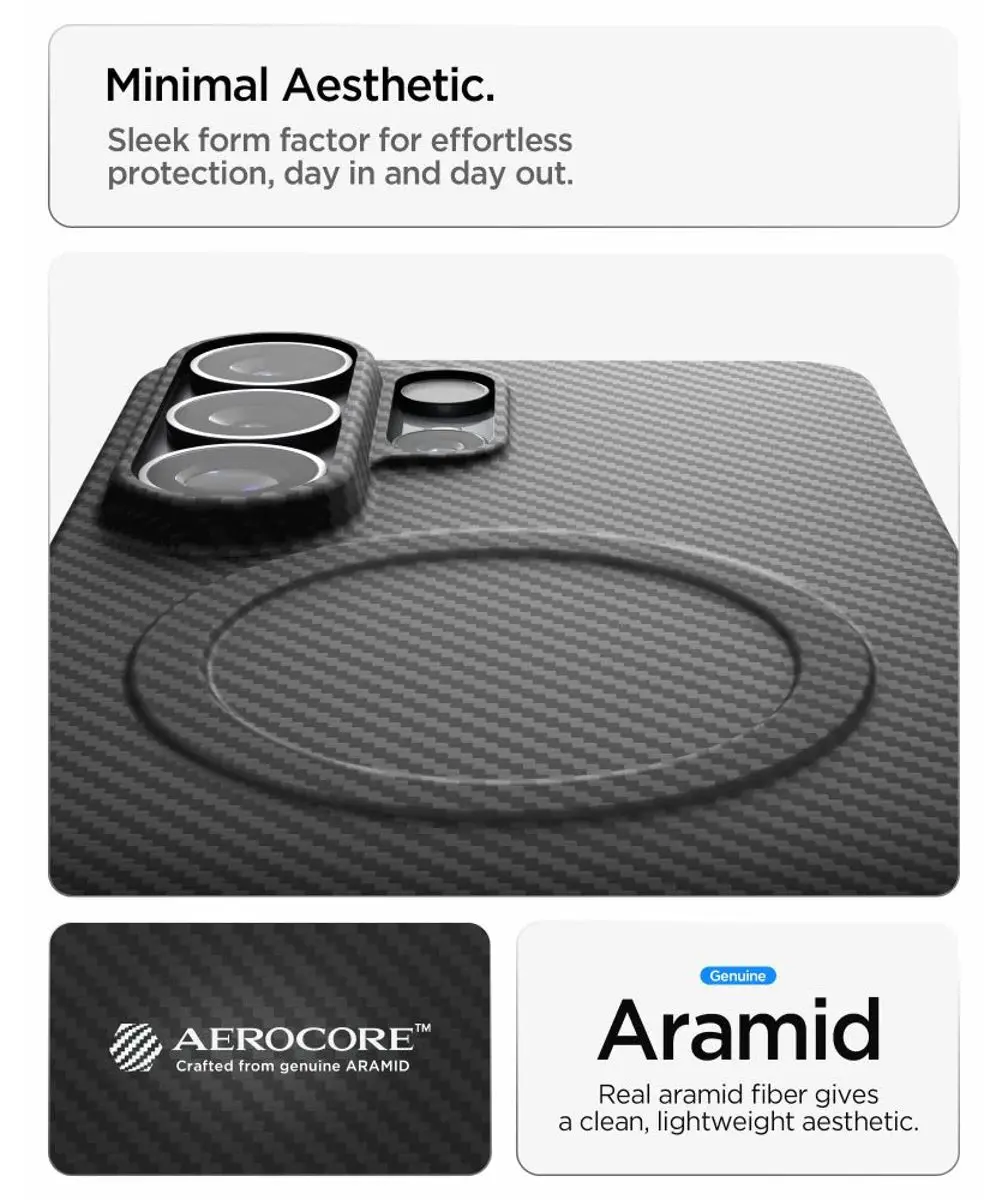 Samsung S26 Ultra Case 6.9" Air Skin Aramid Magfit [25W Fast Wireless Charging] - Image 3