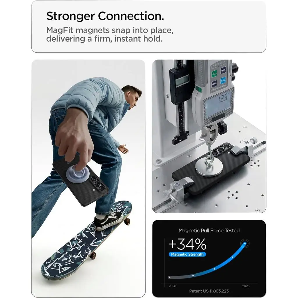 Samsung S26 Ultra Case 6.9" Air Skin Aramid Magfit [25W Fast Wireless Charging] - Image 7